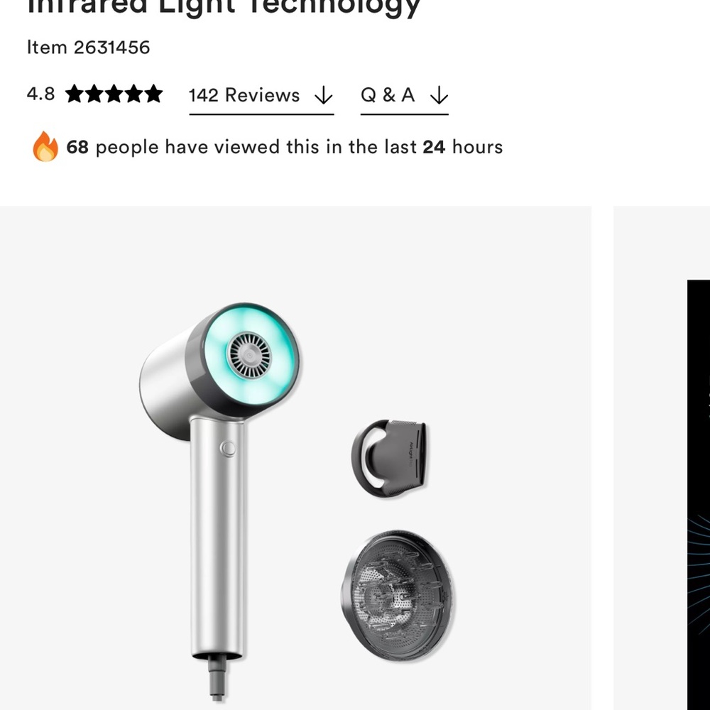 Silver Hair Dryer with Attachments